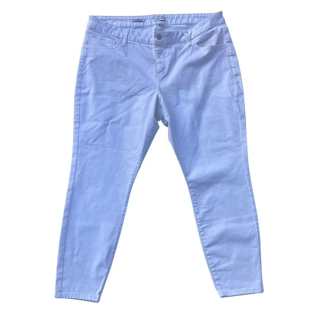 Ava & Viv Women's Mid Rise Skinny Jeans Blue Size 20‎ Stretch Denim